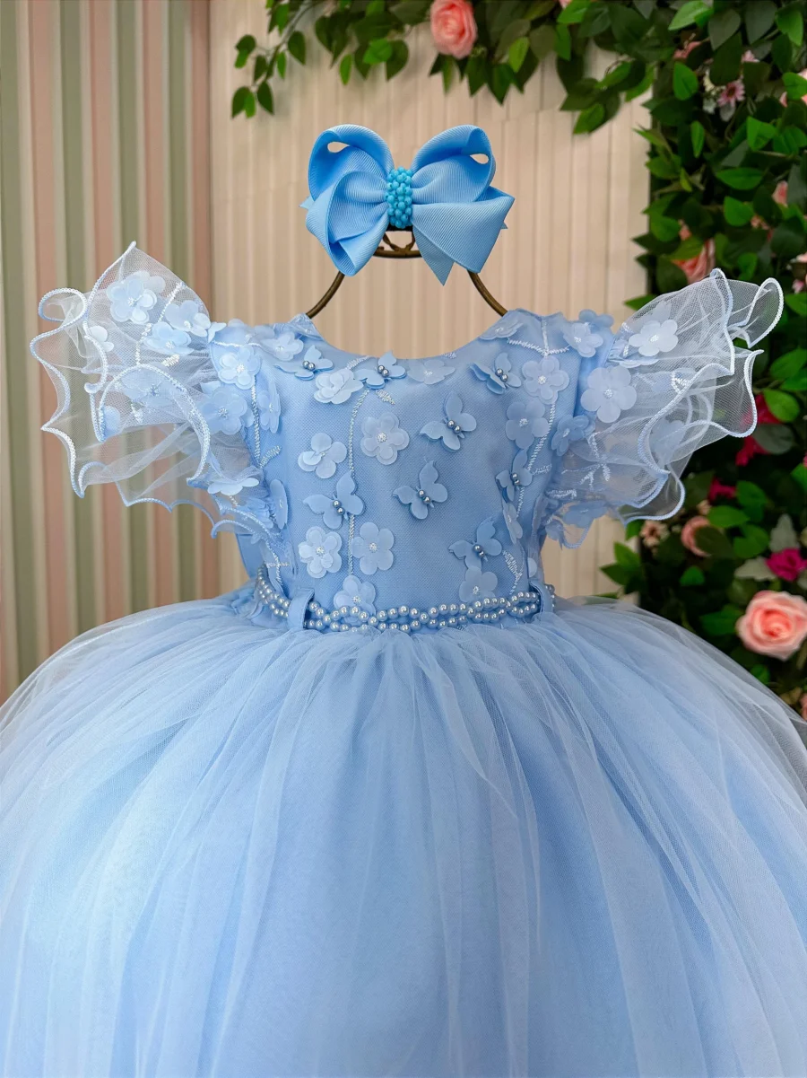 Vestido Infantil Angelie Menina Bonita com Saiote Tafetá
