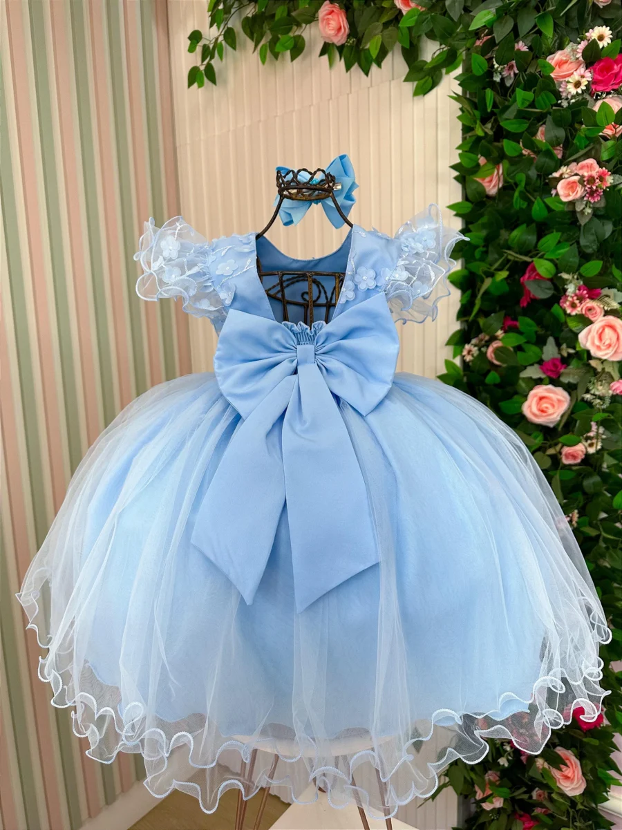 Vestido Infantil Angelie Menina Bonita com Saiote Tafetá