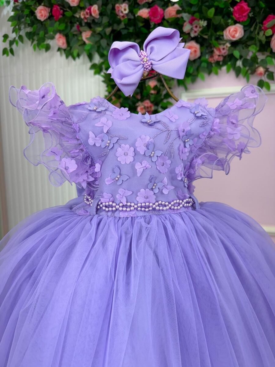 Vestido Infantil Angelie Menina Bonita com Saiote Tafetá