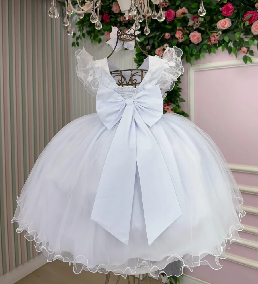 Vestido Infantil Angelie Menina Bonita com Saiote Tafetá