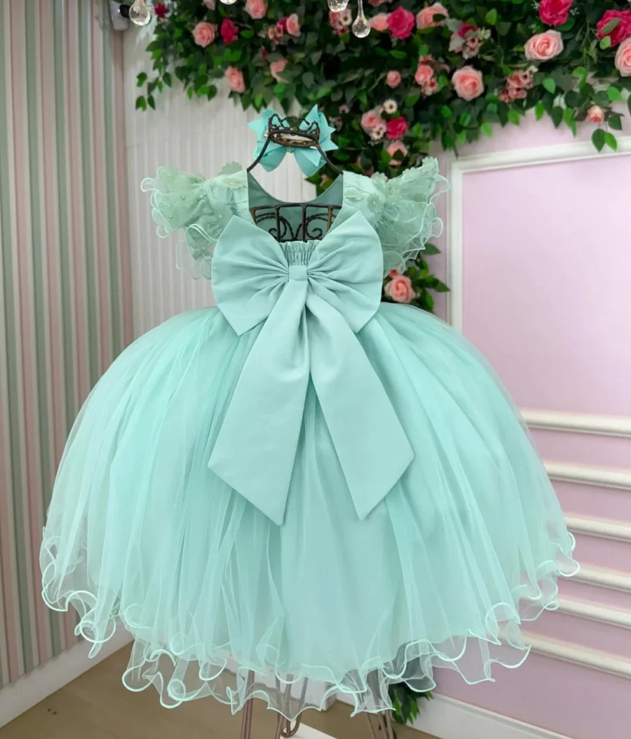 Vestido Infantil Angelie Menina Bonita com Saiote Tafetá