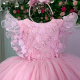 Vestido Infantil Angelie Menina Bonita com Saiote Tafetá