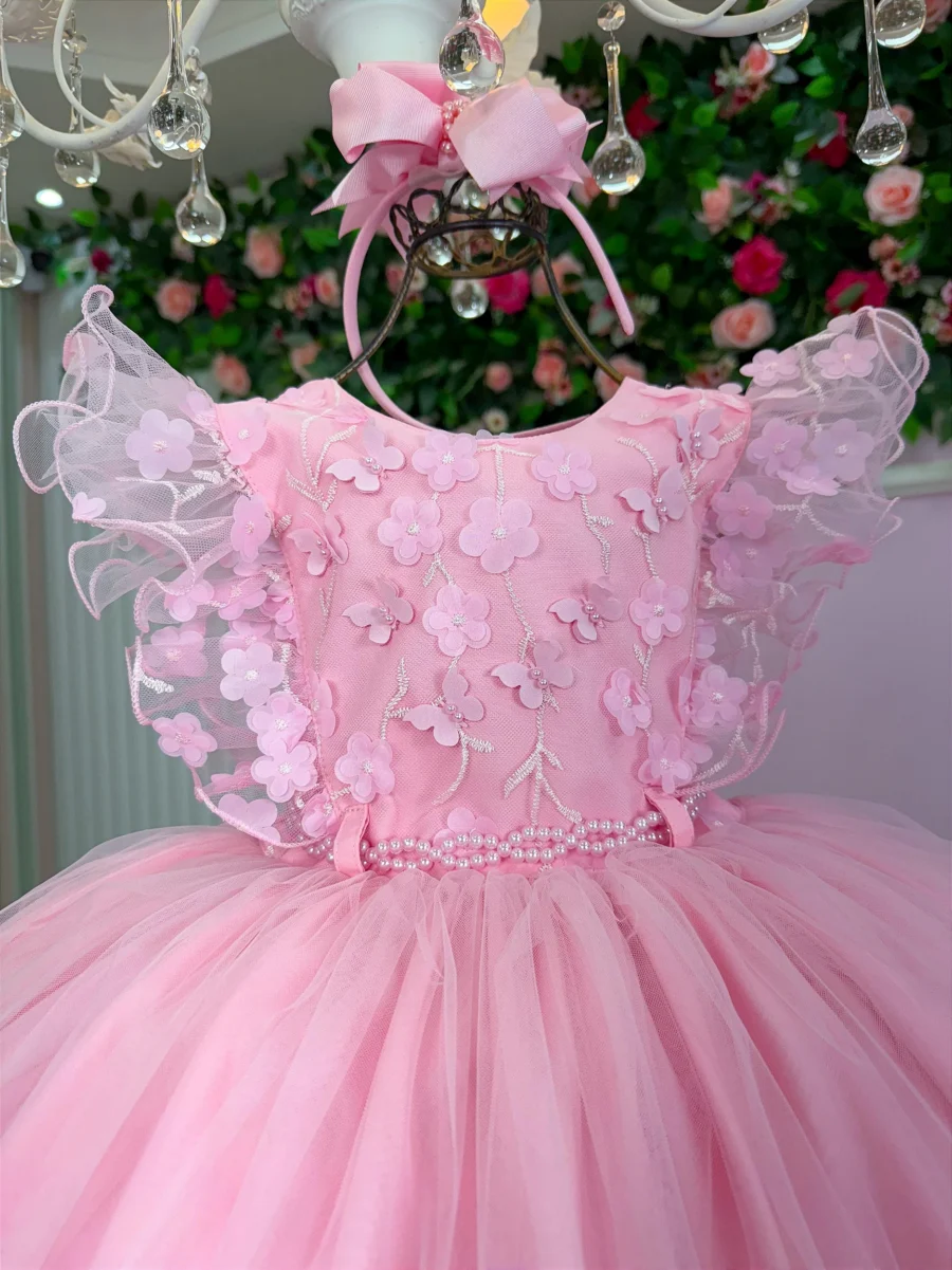 Vestido Infantil Angelie Menina Bonita com Saiote Tafetá