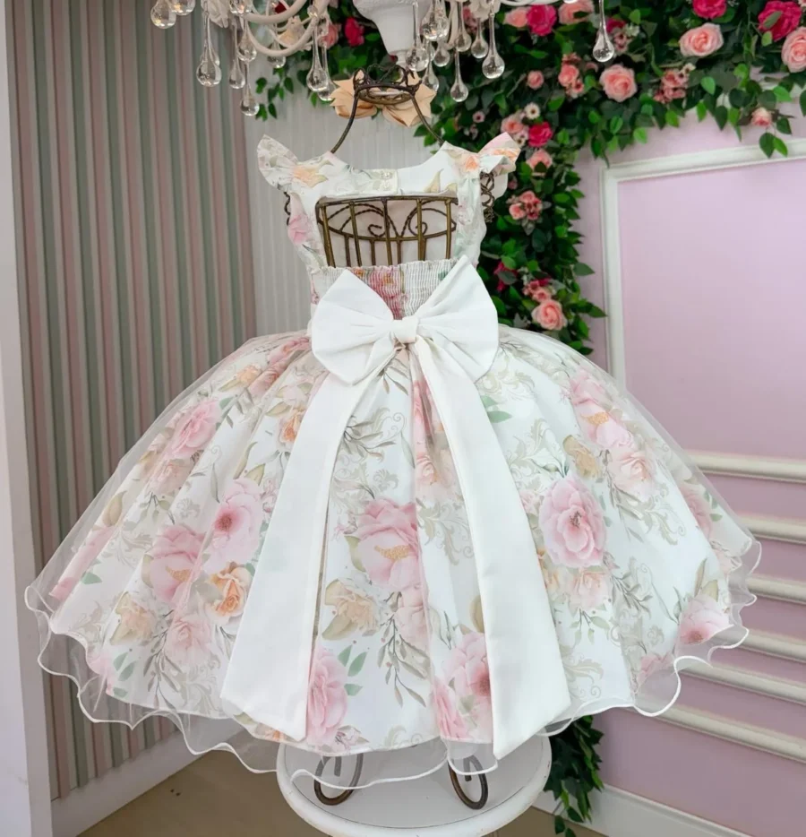 Vestido Infantil Florido Mini Miss Lorena Laura Luma
