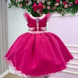 Vestido Infantil Temático Esquadrão Canino Mini Miss Pink