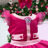 Vestido Infantil Temático Esquadrão Canino Mini Miss Pink