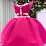 Vestido Infantil Temático Esquadrão Canino Mini Miss Pink
