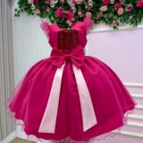 Vestido Infantil Temático Esquadrão Canino Mini Miss Pink