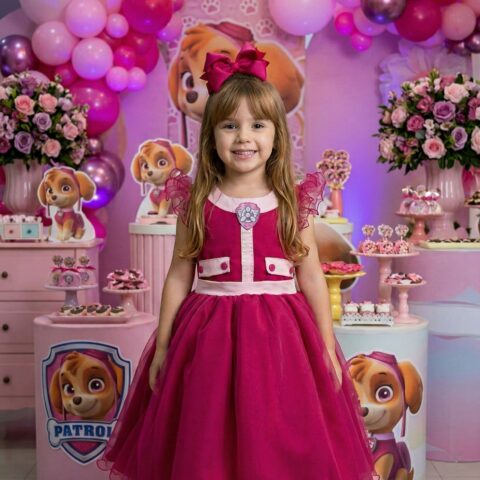 Vestido Mini Miss Temático Esquadrão Canino
