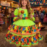 Vestido Junino Infantil Banana Club Roça Animada