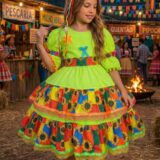 Vestido Junino Infantil Banana Club Roça Animada