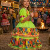 Vestido Junino Infantil Banana Club Roça Animada