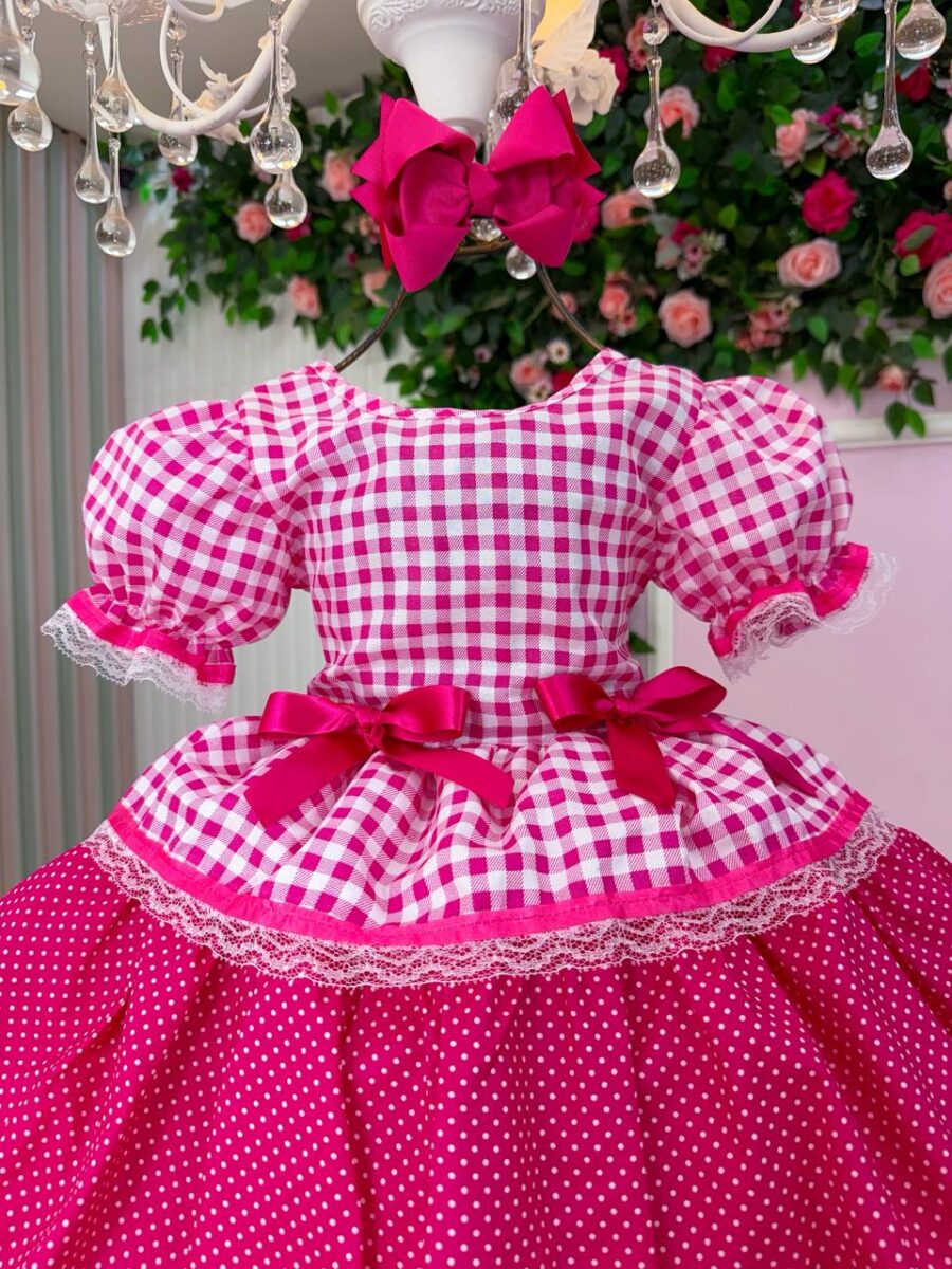 Vestido Junino Infantil Mimadine Stefanny Pink