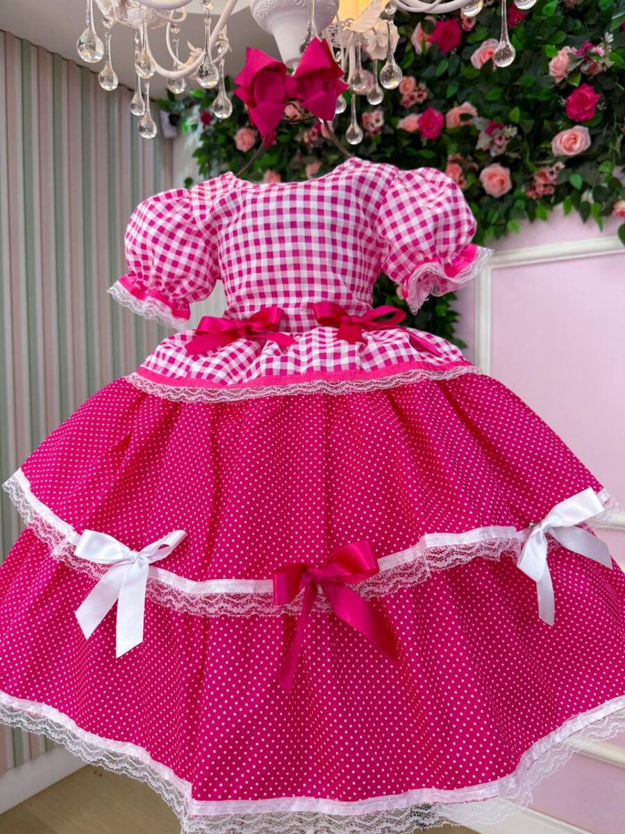 Vestido Junino Infantil Mimadine Stefanny Pink