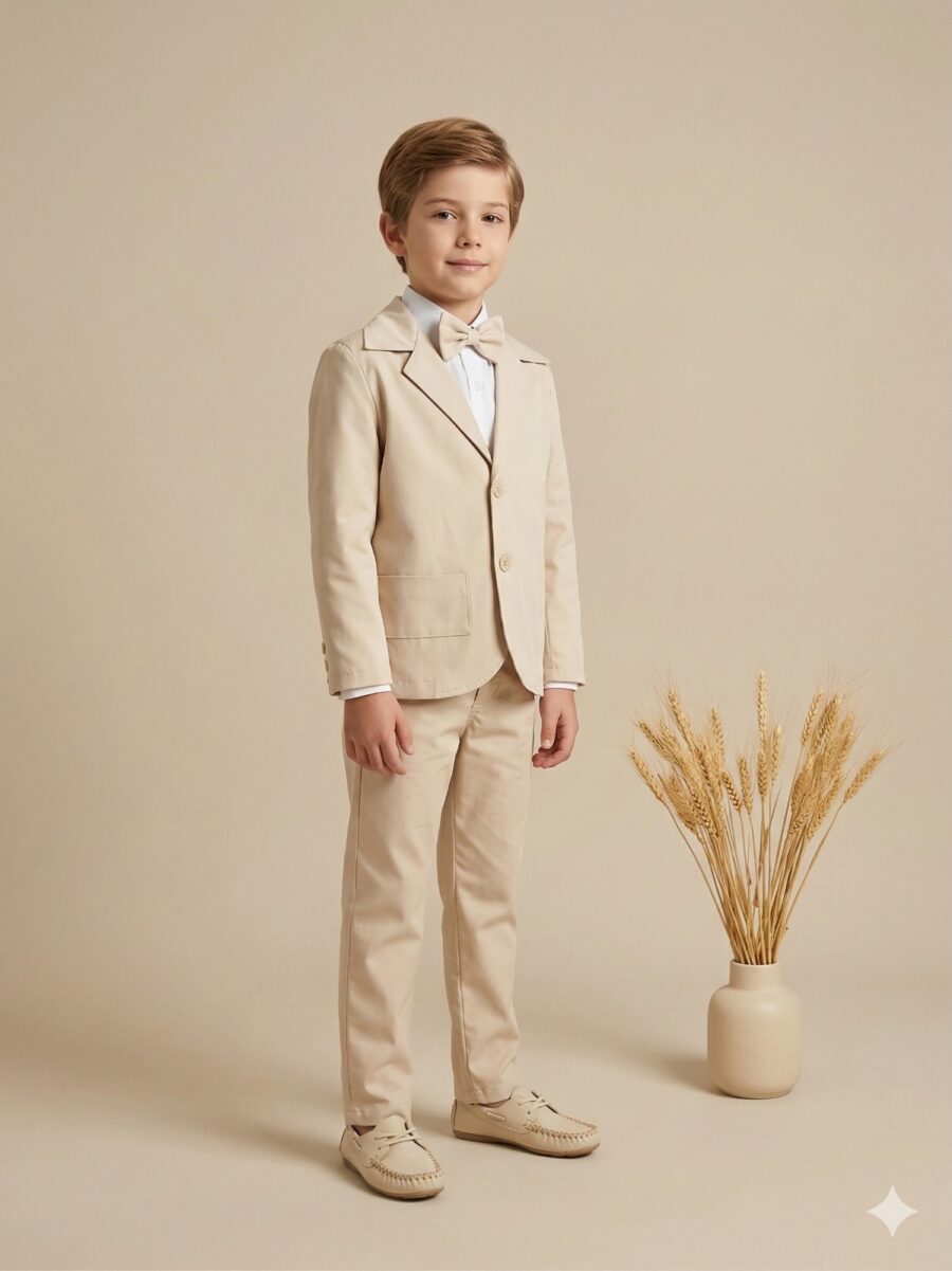 Terno Infantil Miss Cherry Jorge Palha com Gravata Borboleta