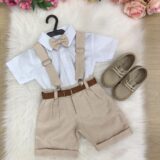 Conjunto Social Infantil Miss Cherry Gustavo Shorts Linho
