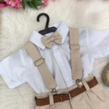 Conjunto Social Infantil Miss Cherry Gustavo Shorts Linho