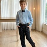 Conjunto Infantil Miss Cherry Henrique Azul Calça Preta