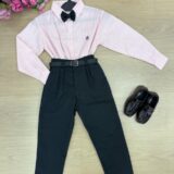 Conjunto Social Infantil Miss Cherry Henrique Rosa e Preto