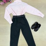 Conjunto Social Infantil Miss Cherry Henrique Rosa e Preto