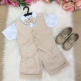 Conjunto Social Infantil Miss Cherry Leandro Colete Linho
