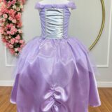 Fantasia Infantil Princesa com Luvas Cetim Helanca e Tule