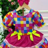 Vestido Junino Infantil Mimadine Amora Rosa