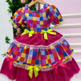 Vestido Junino Infantil Mimadine Amora Rosa