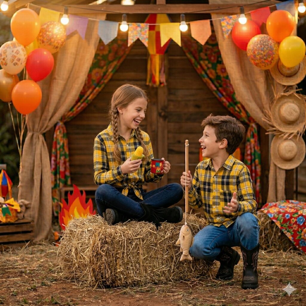 Camisa Flanelada Xadrez Junina Infantil Rian Amarela