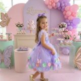 Vestido Infantil Marie Isis Jardim Encantado Lilás