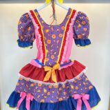 Fantasia Junina Adulto Vestido Arraiá Lilás Xadrez