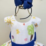 Vestido Infantil Branco Aquarela Formatura Festa 4 ao 18