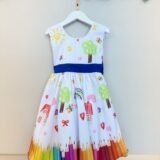 Vestido Infantil Branco Aquarela Formatura Festa 4 ao 18
