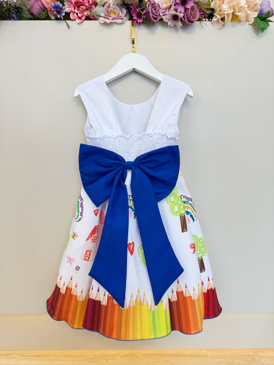 Vestido Infantil Branco Aquarela Formatura Festa 4 ao 18
