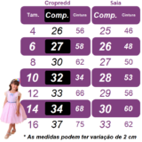 Conjunto Infantil Cropped e Saia Florida Colorida Casual