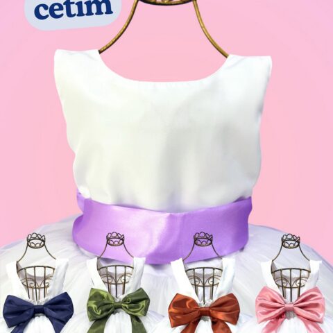 Faixa de Cetim com Laço Ajustável para Vestido Cartela 1