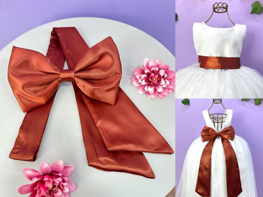 Faixa de Cetim com Laço Ajustável para Vestido Cartela 2