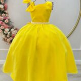 Vestido Infantil Longo Amarelo Daminha Formatura