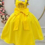 Vestido Infantil Longo Amarelo Daminha Formatura