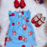 Vestido Infantil Branca de Neve Trapézio Manga Flu-Flu