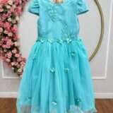 Vestido Infantil Verde Jardim Encantado Renda Metalizada