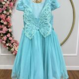 Vestido Infantil Verde Jardim Encantado Renda Metalizada
