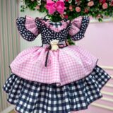 Vestido Junino Infantil Marie Ursinho do Sertão Preto