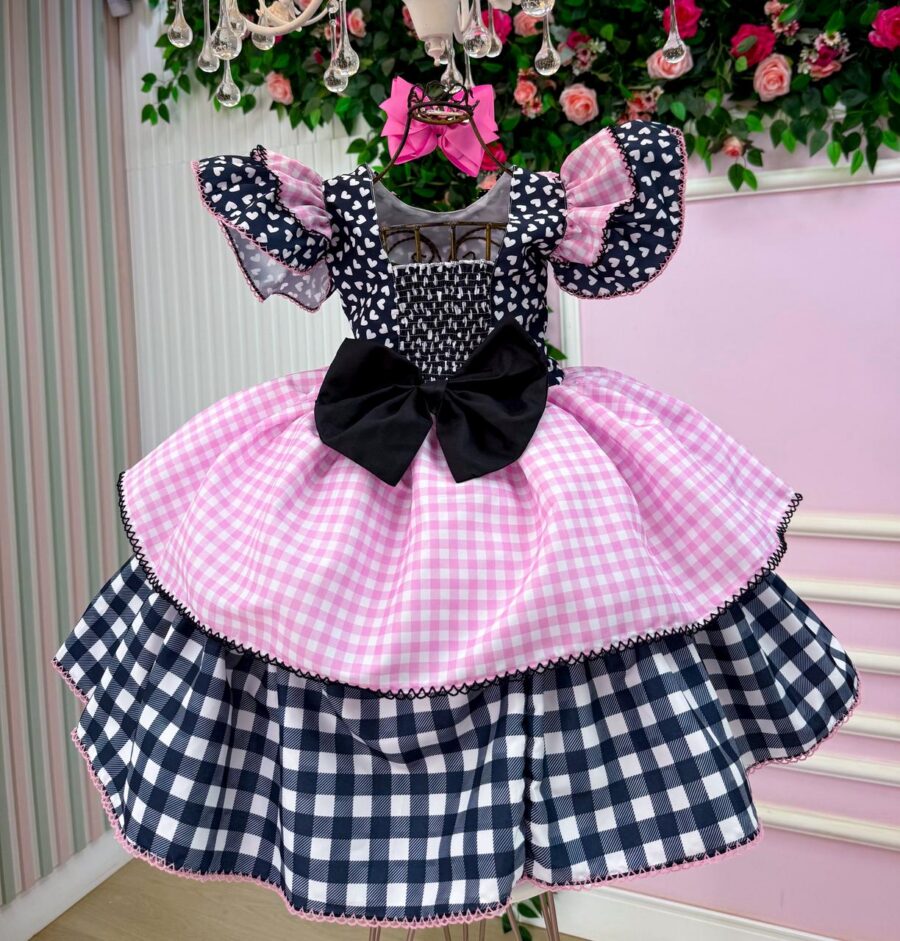 Vestido Junino Infantil Marie Ursinho do Sertão Preto