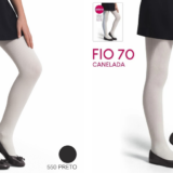 Meia Calça Infantil Canelada com Elastano Fio 70