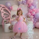 Vestido Infantil Jardim Encantado Marie Rosa Flores Modelo 2