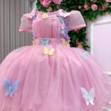 Vestido Infantil Jardim Encantado Marie Rosa Flores Modelo 2