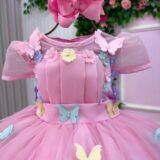 Vestido Infantil Jardim Encantado Marie Rosa Flores Modelo 2