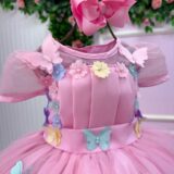 Vestido Infantil Jardim Encantado Marie Rosa Flores Modelo 2