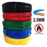 Cabo Elétrico Flexível 2,5 mm 50 m Antichama 750V 6 Cores